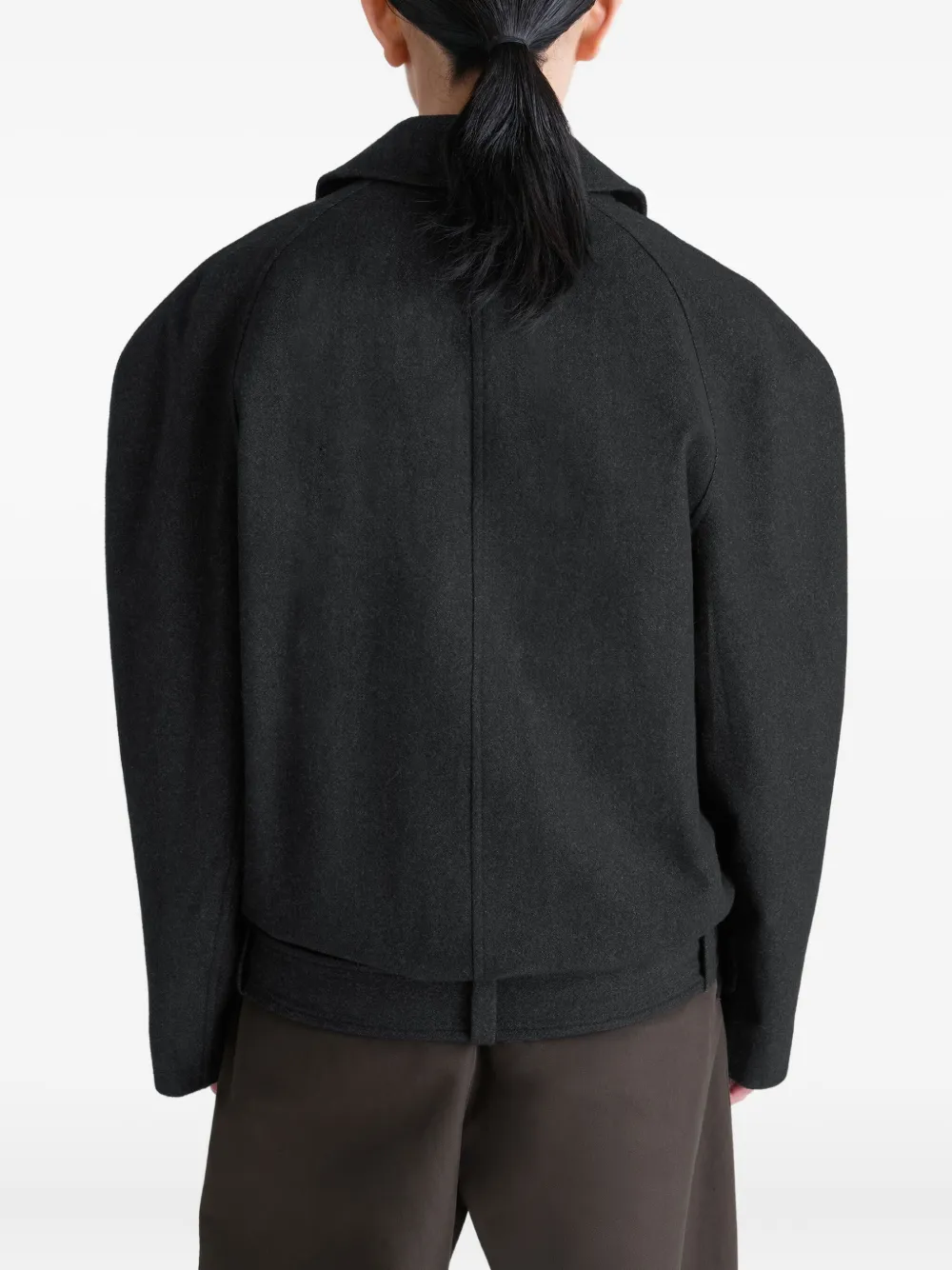 Lemaire Raglan-sleeve Belted Jacket In Black