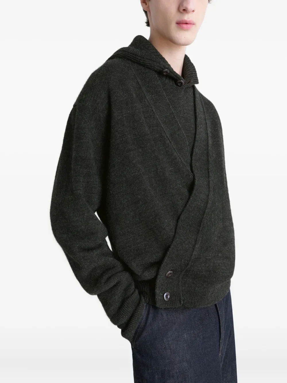LEMAIRE wrap double-breasted cardigan Zwart