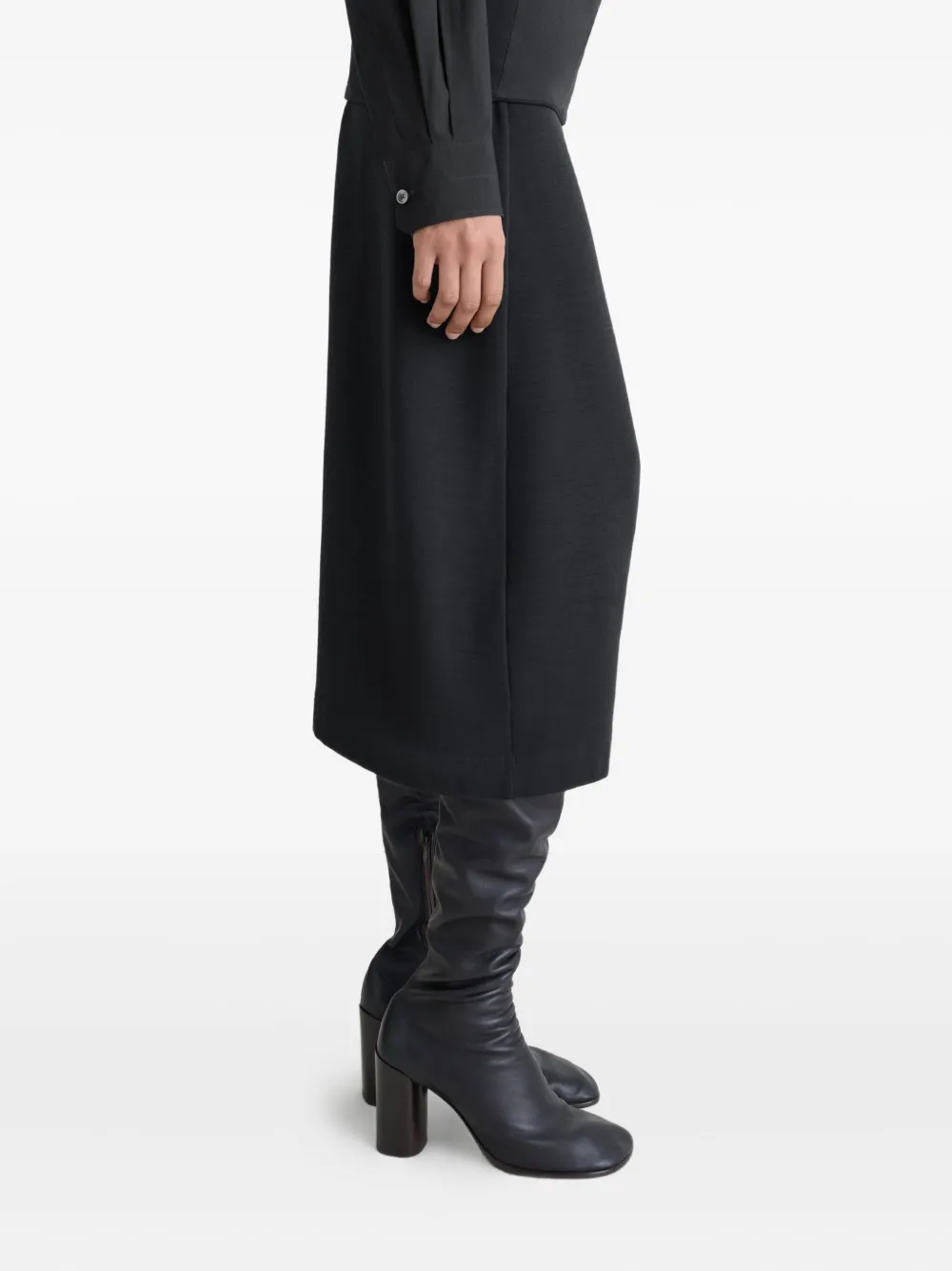 Lemaire Twisted-hem Skirt In Black