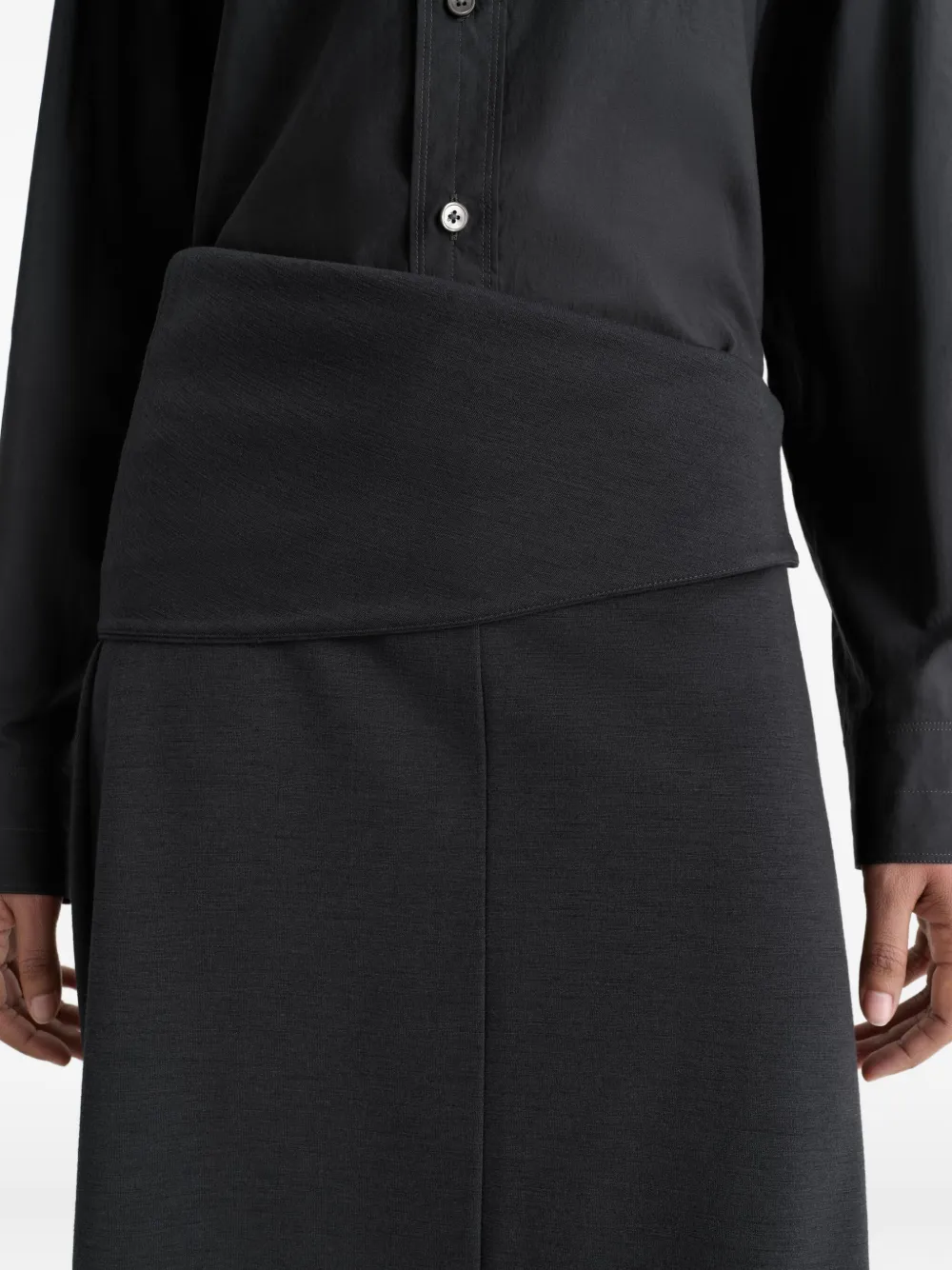 Lemaire Twisted-hem Skirt In Black