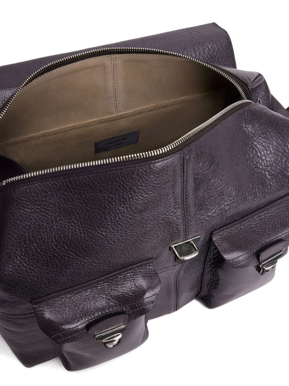 LEMAIRE Week-End Gear leather shoulder bag Beige