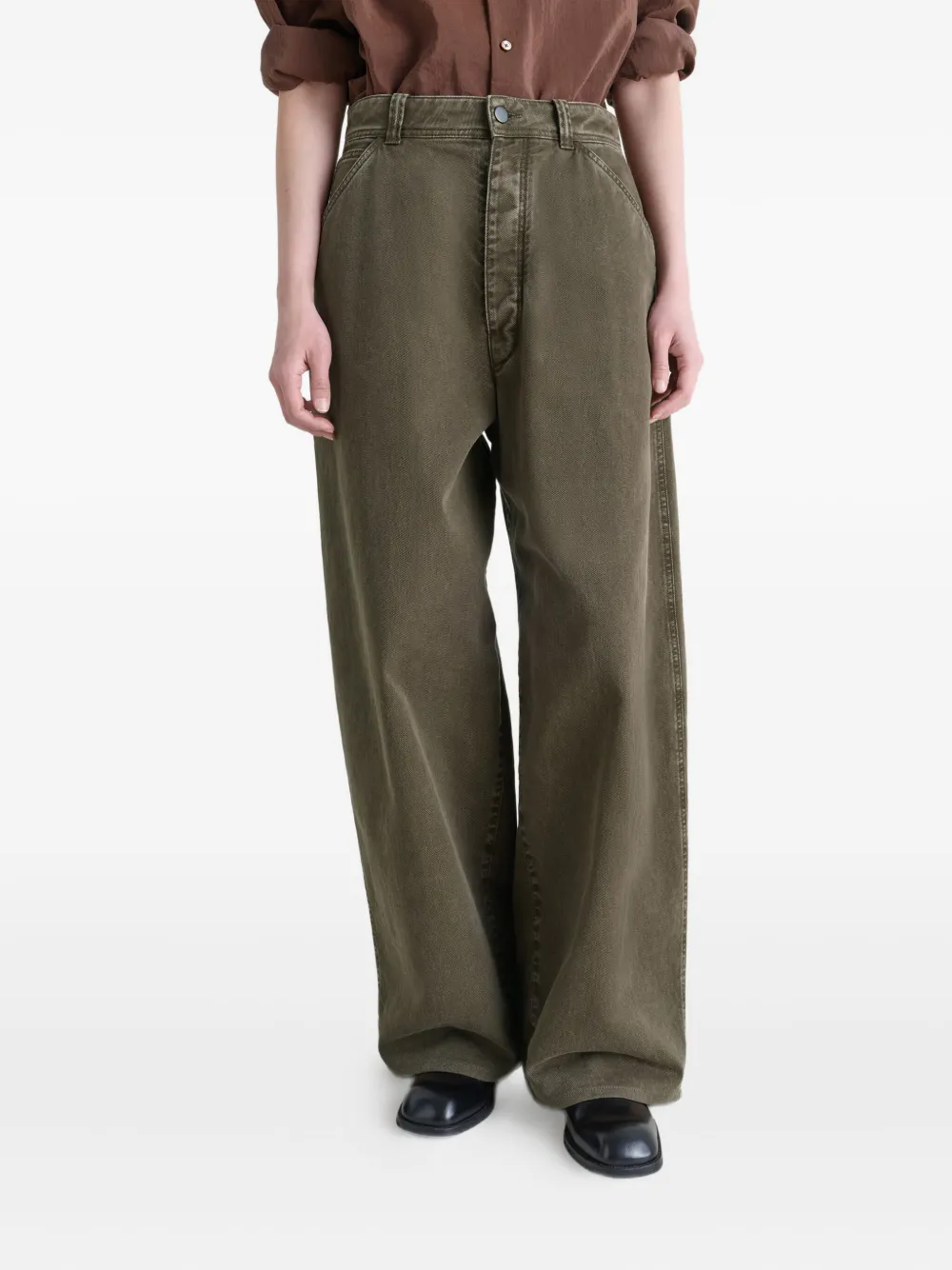 Lemaire Rounded-cut Jeans In Green