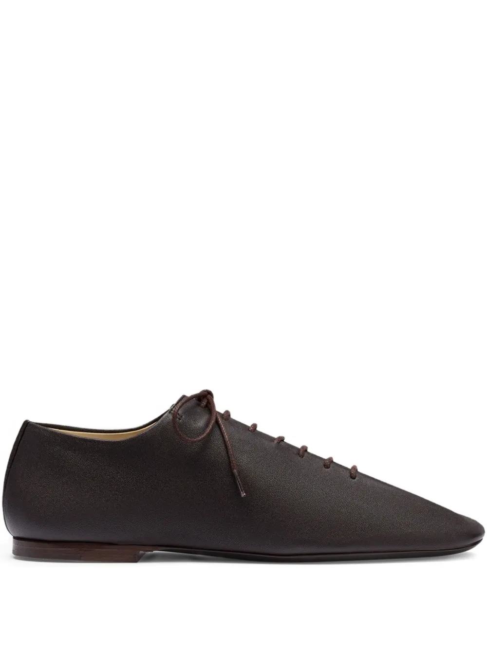 LEMAIRE Souris folded leather lace-up derby Brown
