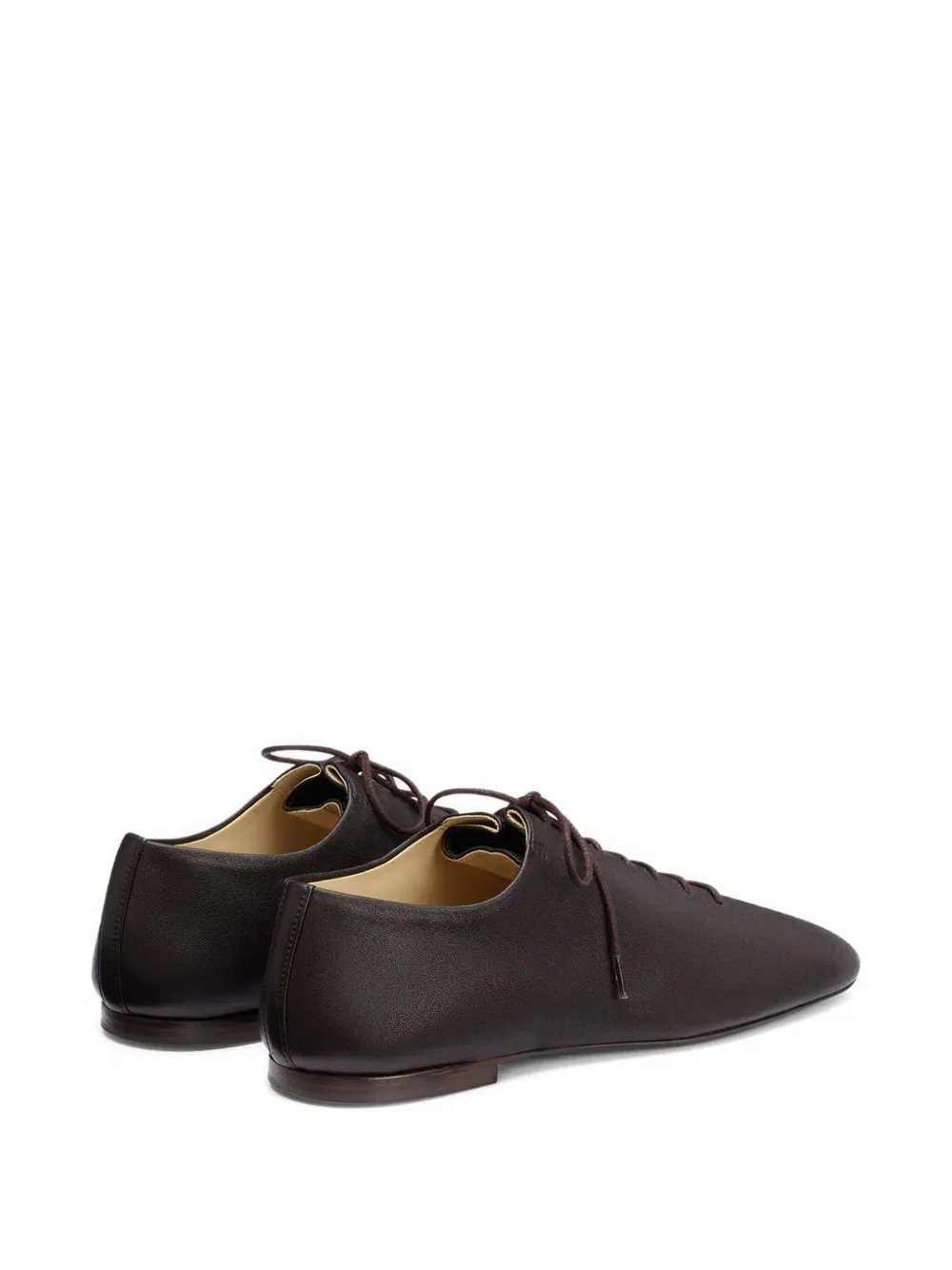 LEMAIRE Souris folded leather lace-up derby Brown