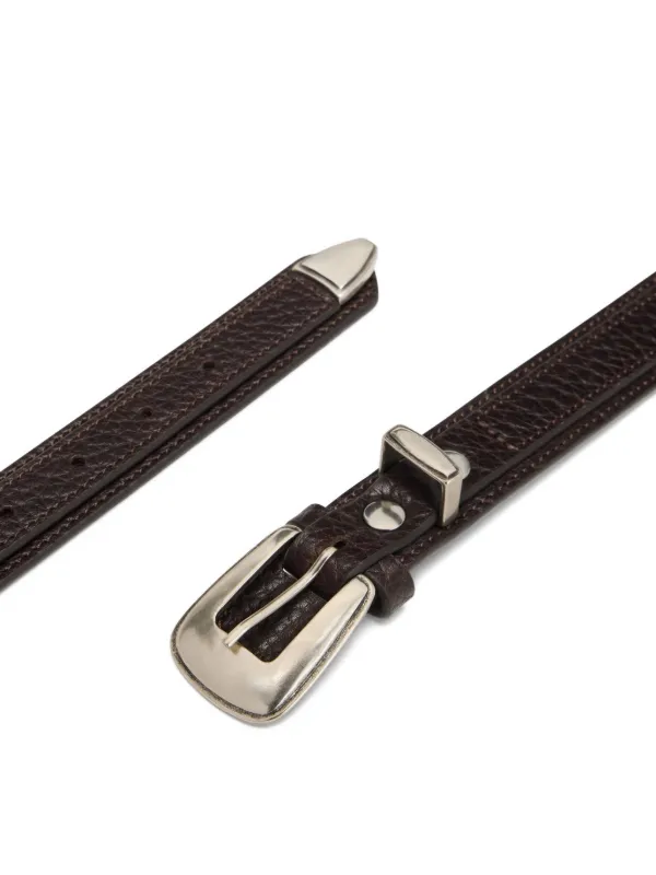 LEMAIRE Minimal Western Leather Belt Brown FARFETCH CZ