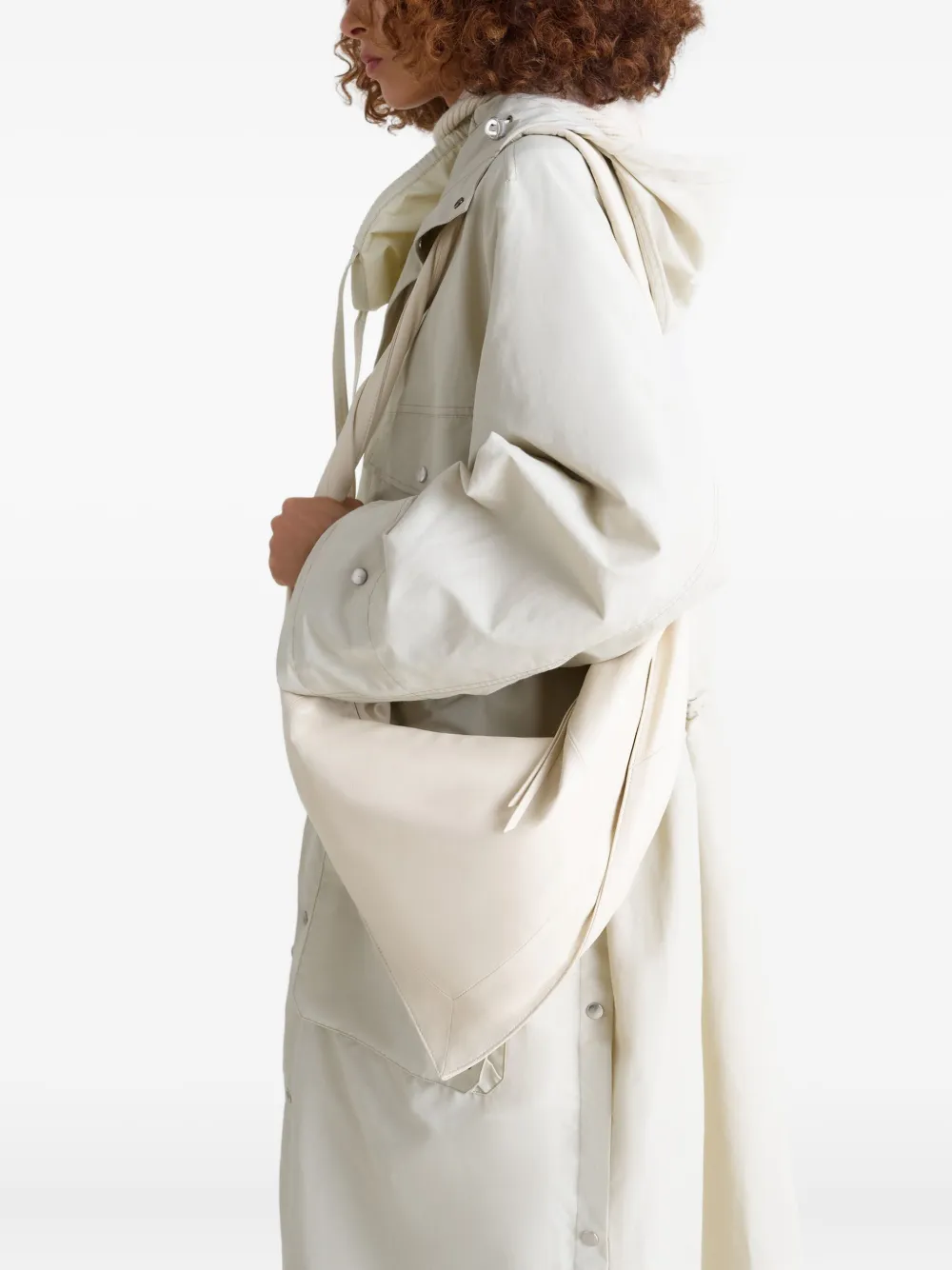 LEMAIRE Scarf leren schoudertas met gedraaid bandje Beige