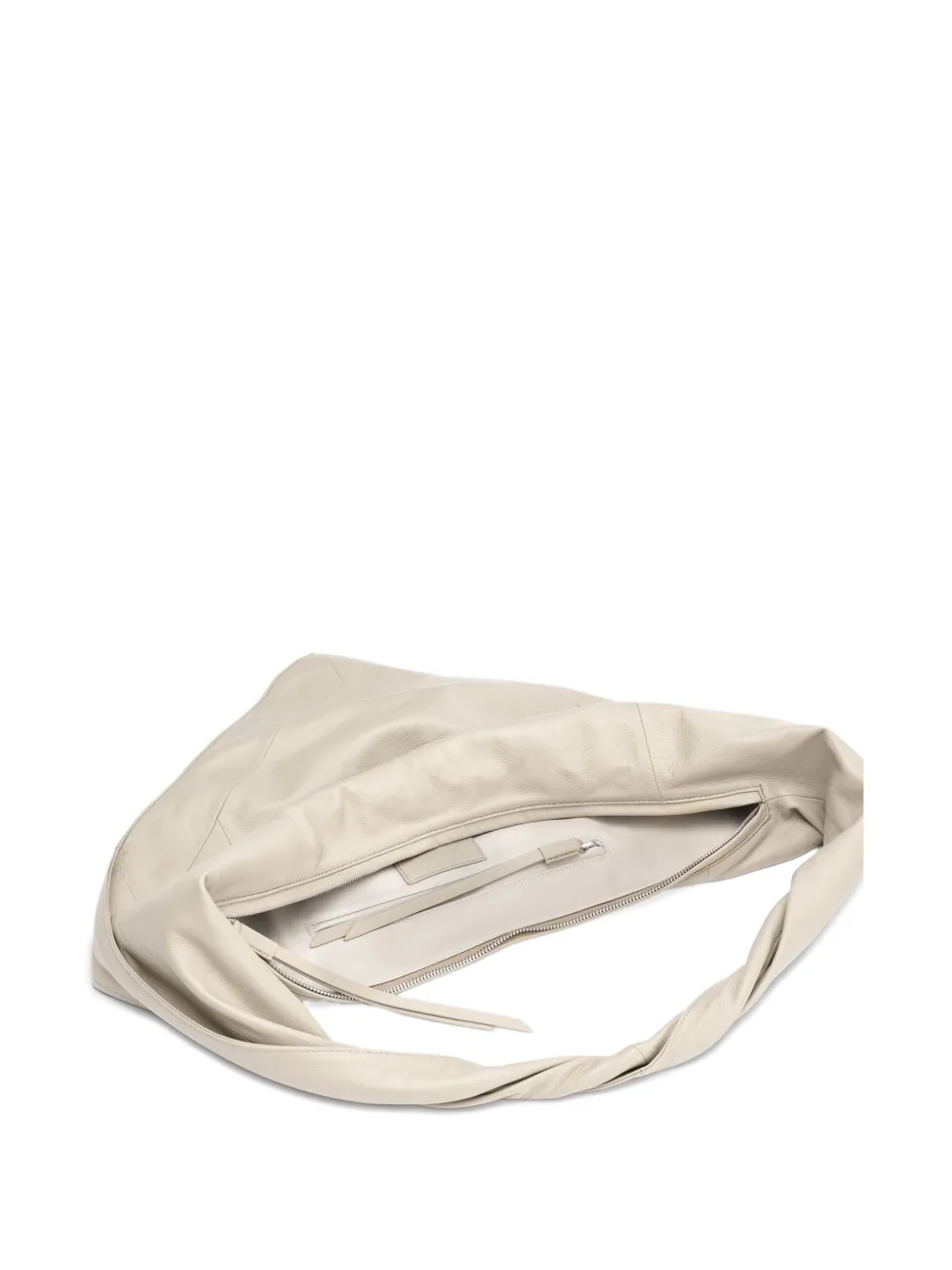 LEMAIRE Scarf leren schoudertas met gedraaid bandje Beige