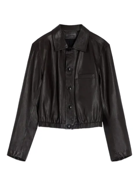 LEMAIRE buttoned-up elasticated leather jacket