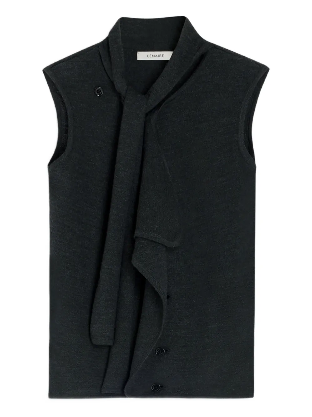 LEMAIRE tie-neck knitted vest | Black | Image 1