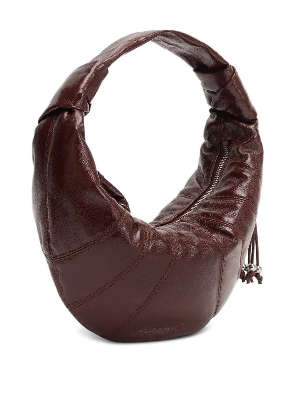 Lemaire Mini Fortune Croissant Knotted Half-moon Shoulder Bag In Brown