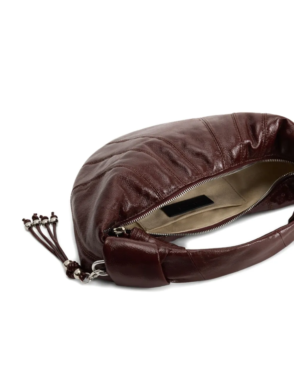 Lemaire Mini Fortune Croissant Knotted Half-moon Shoulder Bag In Brown