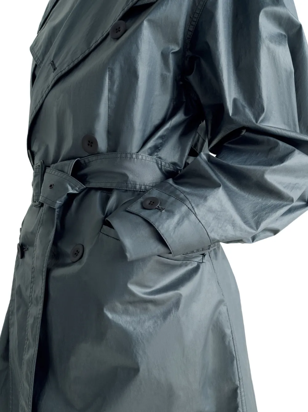 LEMAIRE Metallic trenchcoat Blauw