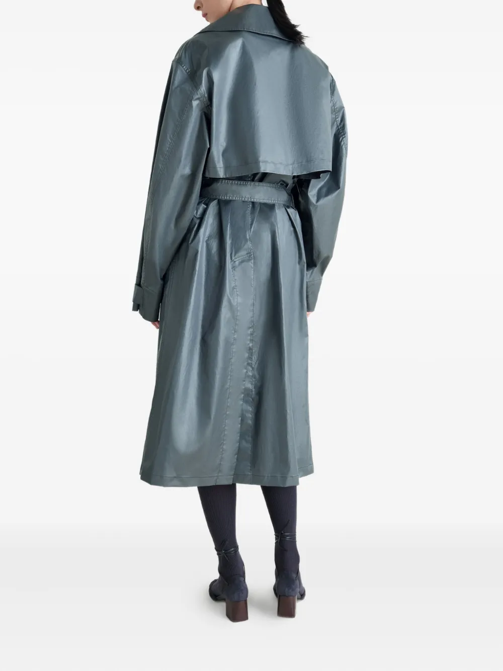 LEMAIRE Metallic trenchcoat Blauw