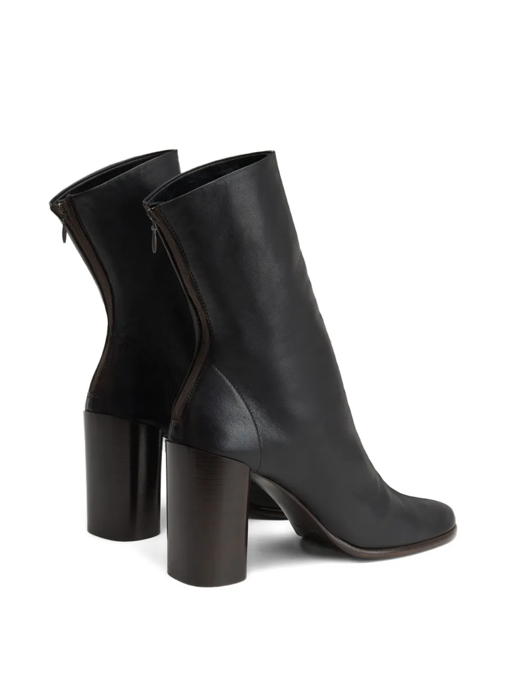 Lemaire 80mm Anatomic Zip-detail Block-heel Boots In Brown