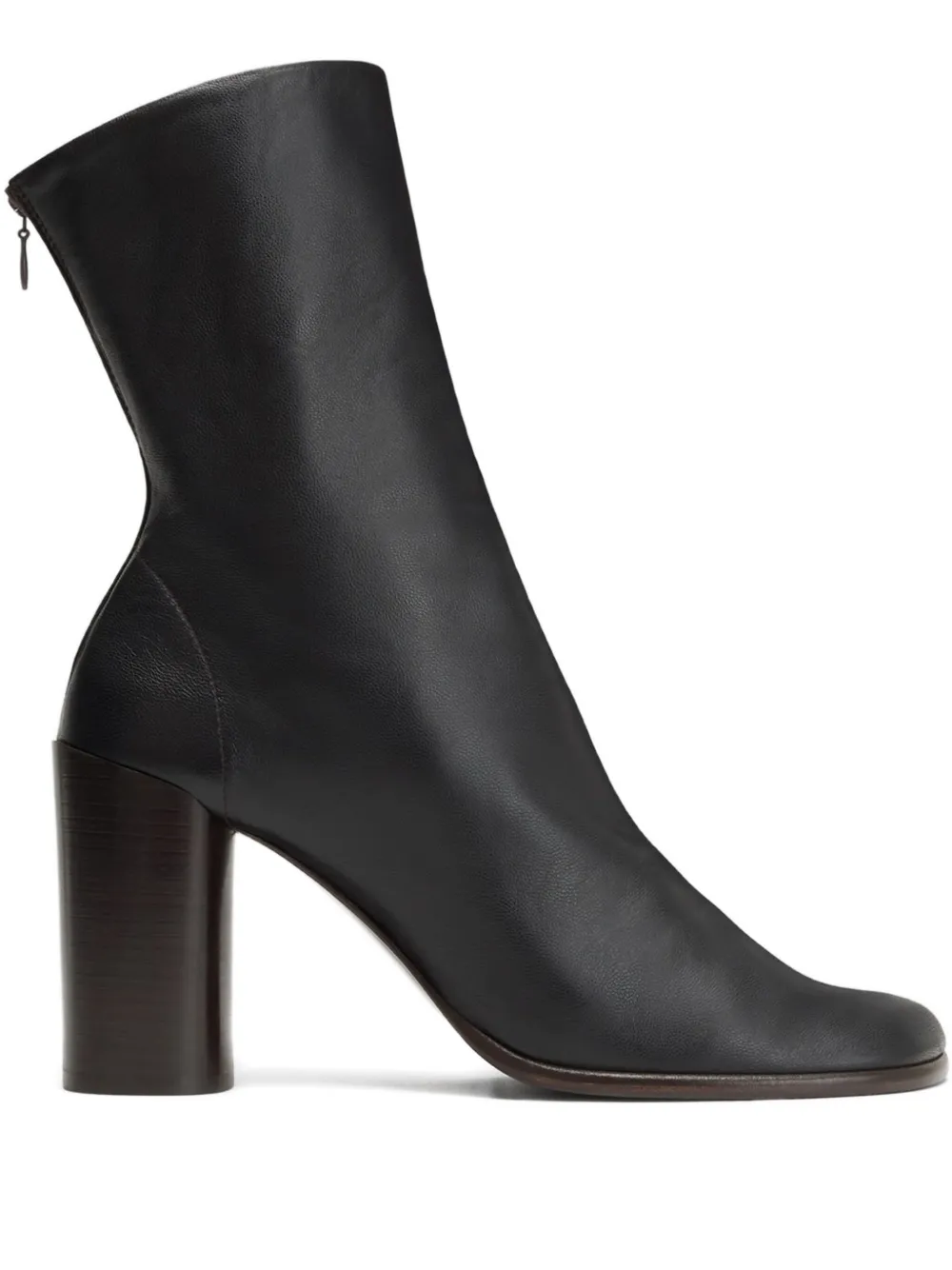 Lemaire 80mm Anatomic Zip-detail Block-heel Boots In Brown