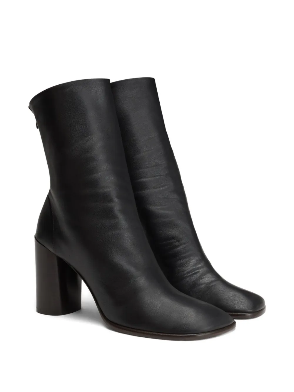 Lemaire 80mm Anatomic Zip-detail Block-heel Boots In Brown