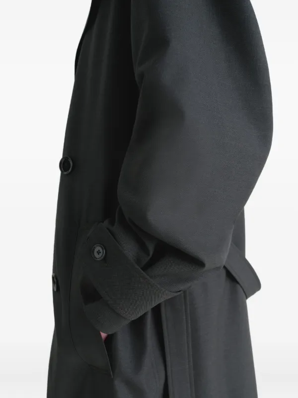 LEMAIRE double-breasted Belted Trench Coat | Black | FARFETCH