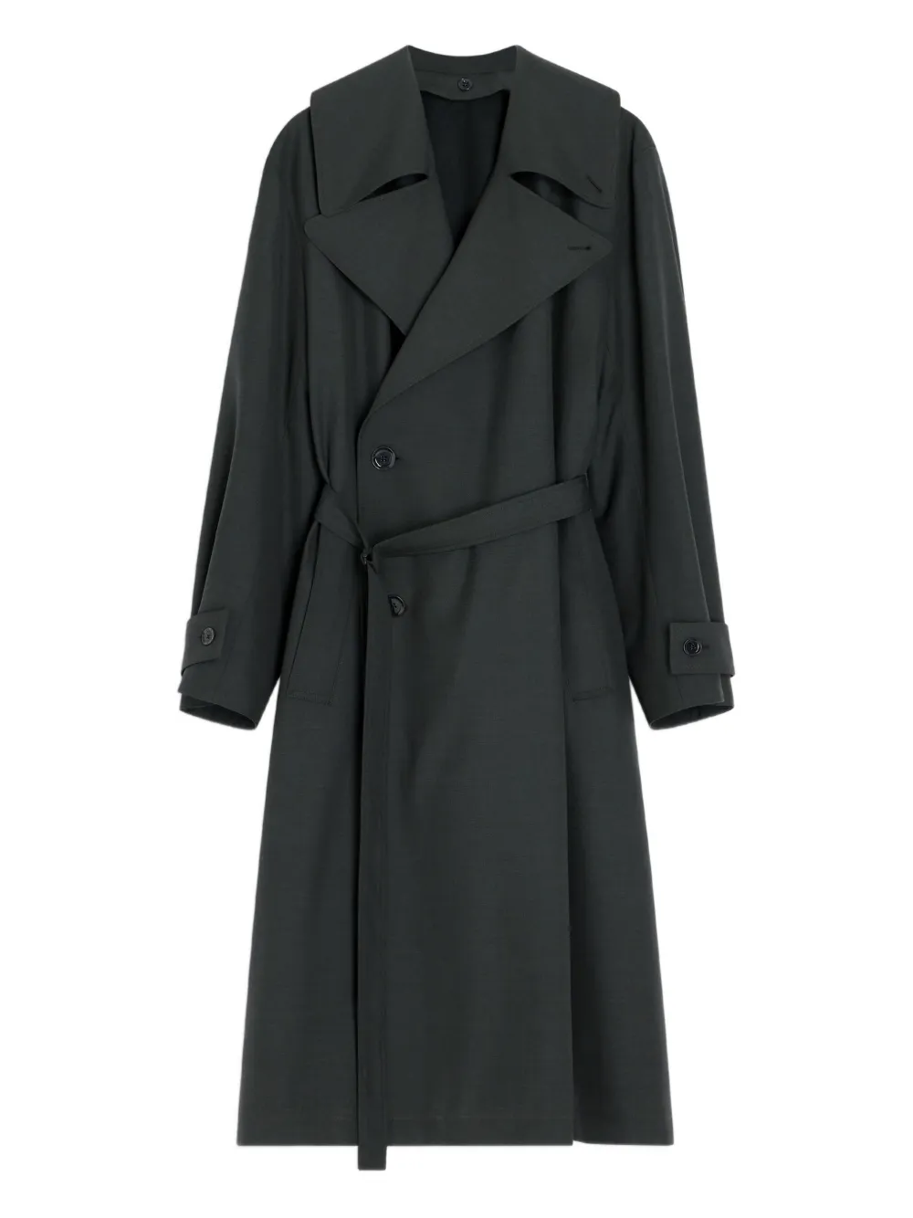 LEMAIRE double-breasted belted trench coat | Black | Image 1