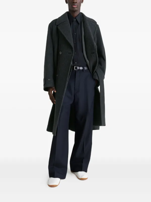 LEMAIRE ベルテッド ダブルコート | ブラック | FARFETCH JP