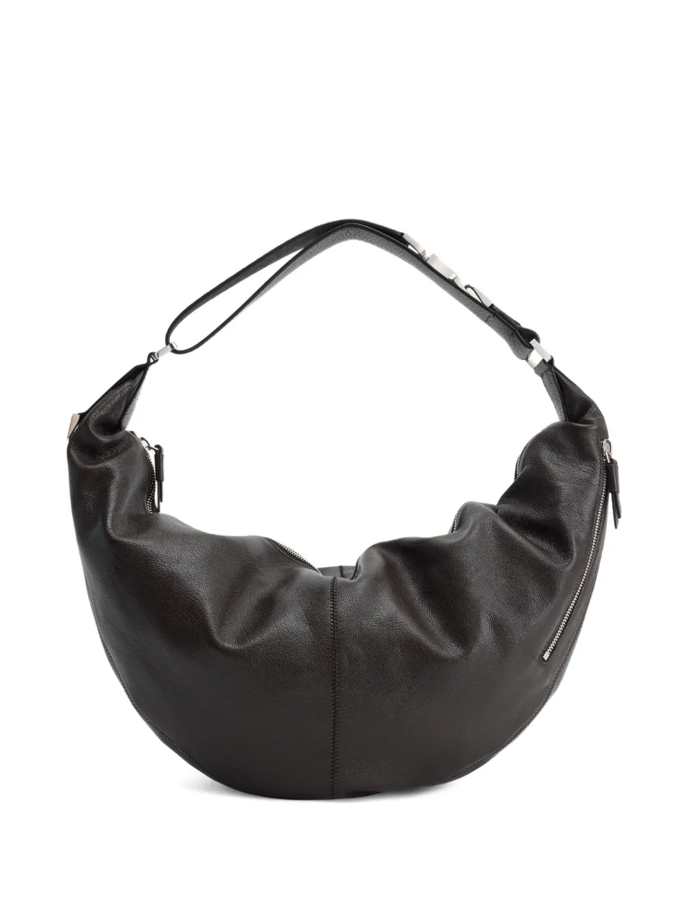 Lemaire Quiver Curved Zip Shoulder Bag In Black