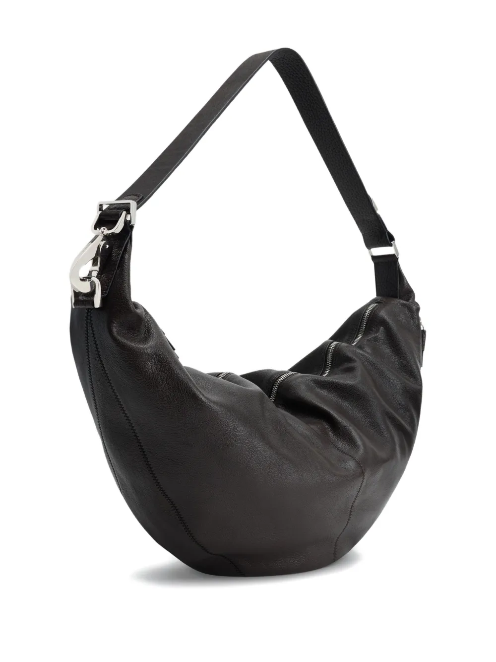 Lemaire Quiver Curved Zip Shoulder Bag In Black
