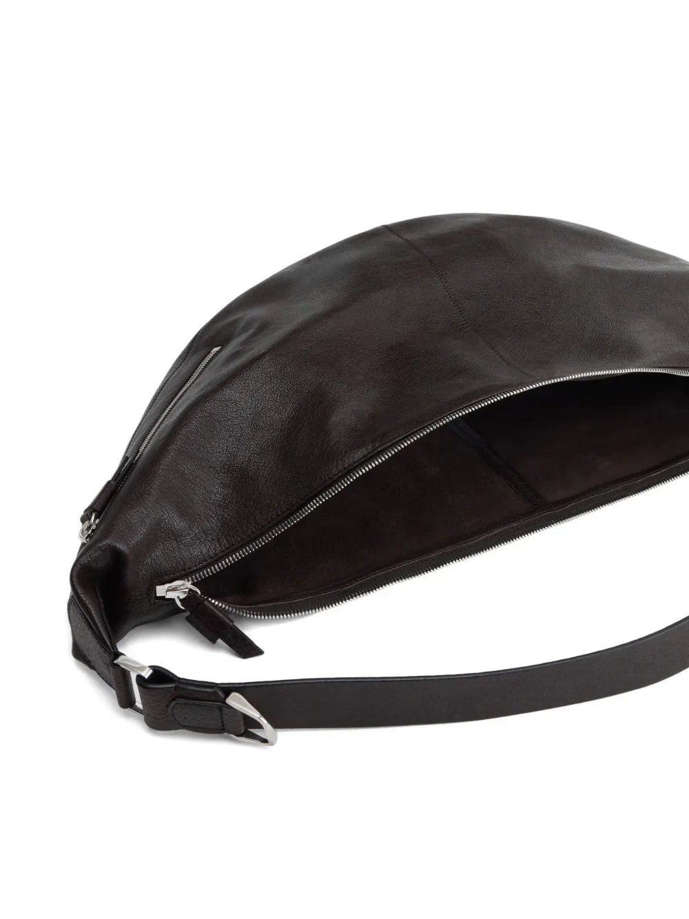 Lemaire Quiver Curved Zip Shoulder Bag In Black