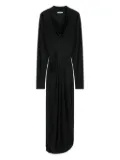 LEMAIRE draped V-neck dress - Black