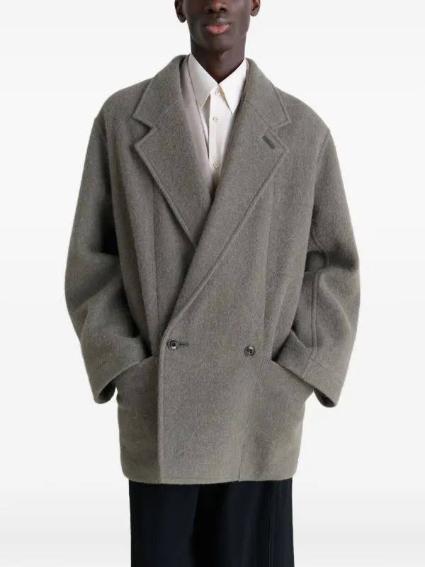 lemaire ダブルコート ユニセックス LEMAIRE ベルテッド ダブルコート | ブラック | FARFETCH JP