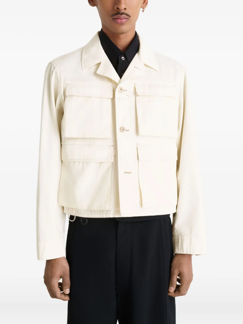 Lemaire Gusseted-pocket Utility Military Jacket In Neutral
