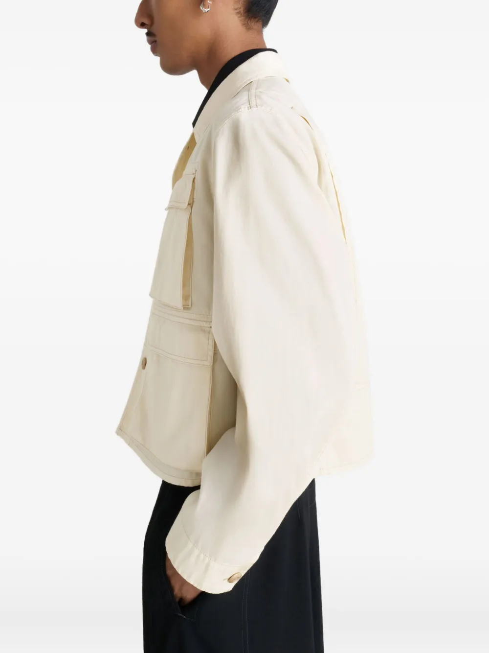 Lemaire Gusseted-pocket Utility Military Jacket In Neutral