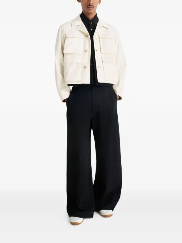 LEMAIRE gusseted-pocket Utility Military Jacket | White | FARFETCH