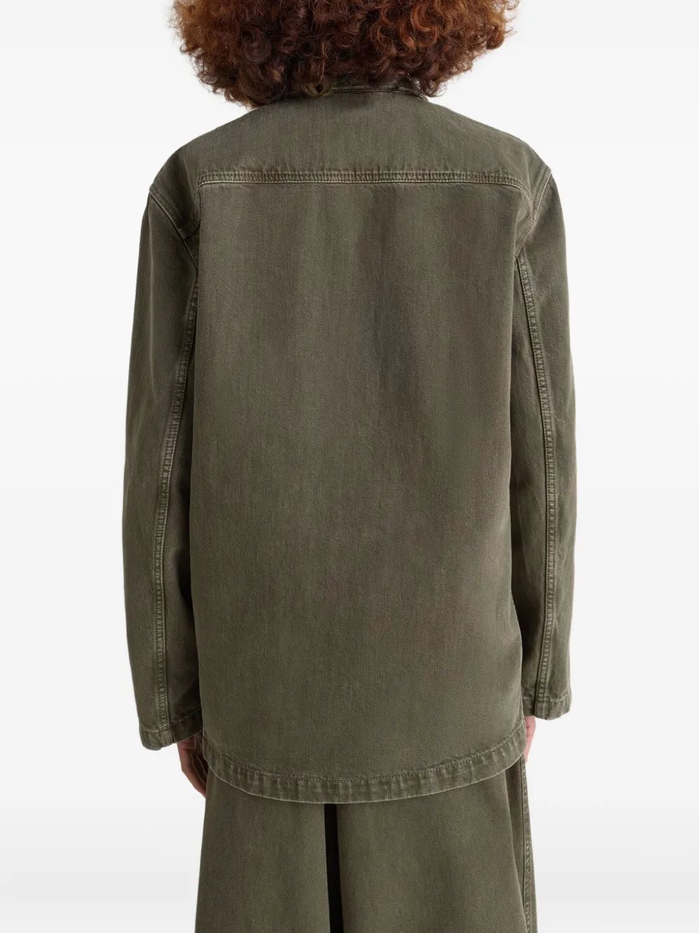 Lemaire Double-breasted Patch-pocket Blazer In Green