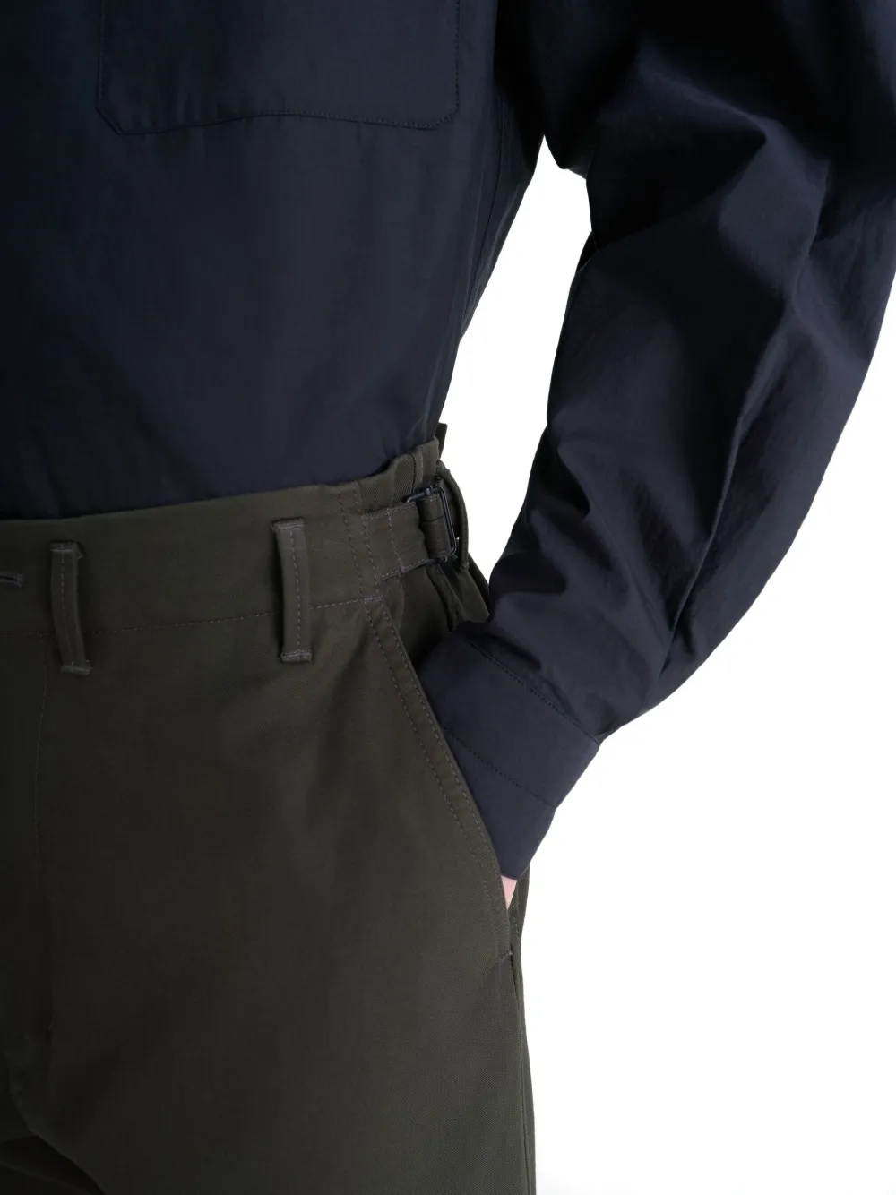 LEMAIRE Carrot broek met verstelbare tailleband Bruin