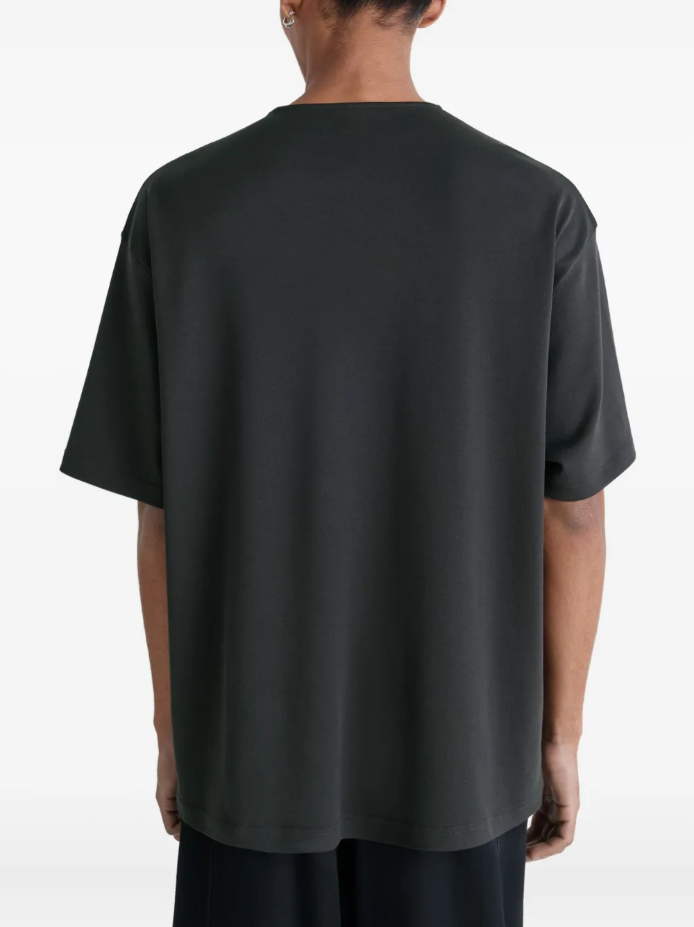 LEMAIRE patch-pocket crewneck T-shirt BK999 BLACK