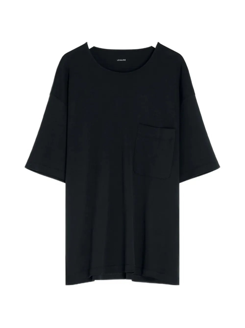 LEMAIRE T-shirt met opgestikte zak en ronde hals Zwart