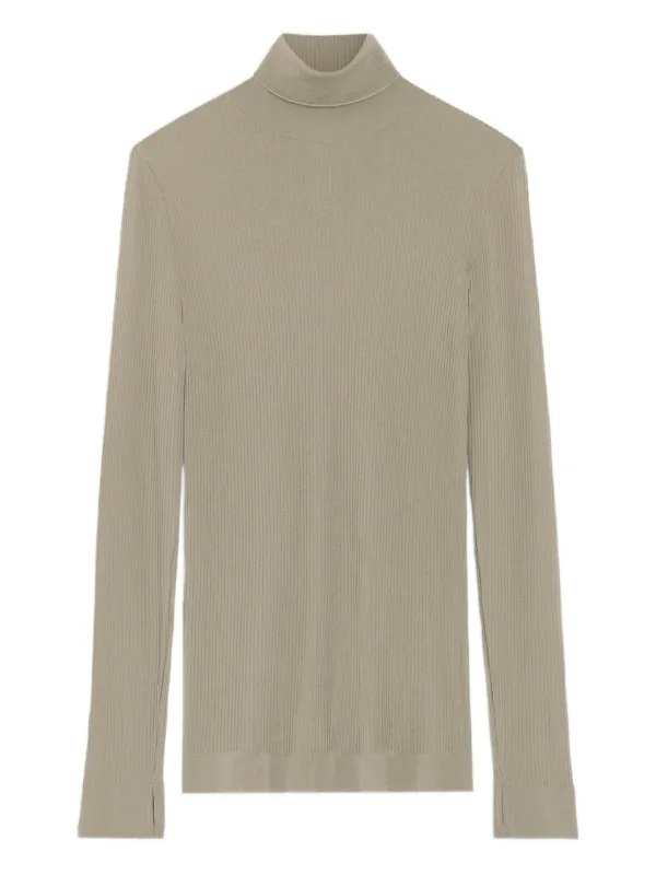Lemaire Seamless Turtleneck Top in Green