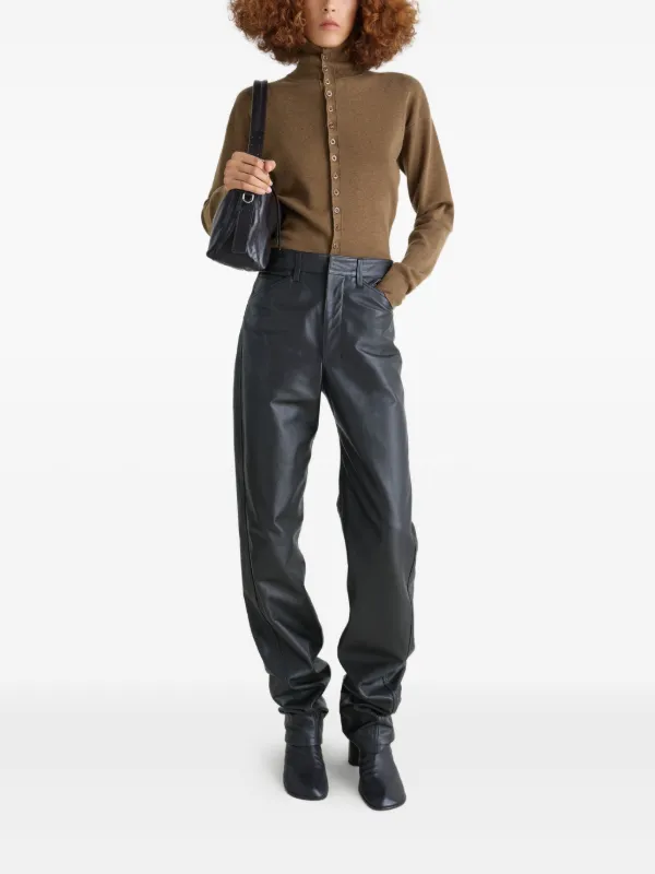 LEMAIRE Turtleneck Buttoned Cardigan | Brown | FARFETCH