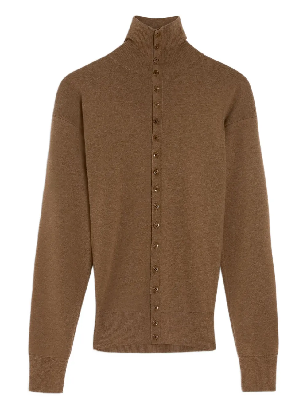 LEMAIRE turtleneck buttoned cardigan | Brown | Image 1