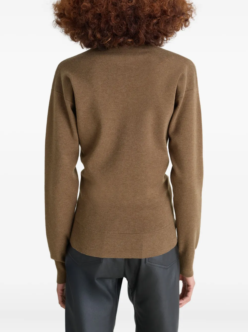 Lemaire Turtleneck Buttoned Cardigan In Brown