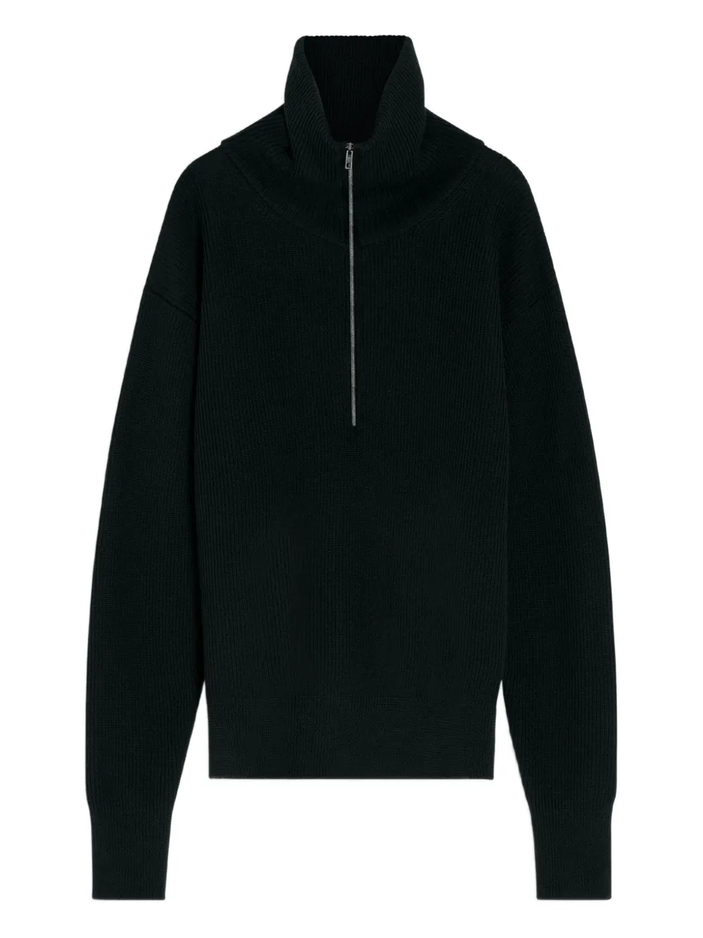 LEMAIRE ribbed half-zip sweater | Black | Image 1