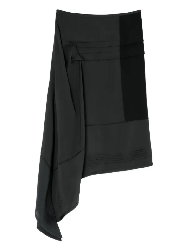 Lemaire Pleated Asymmetric Skirt in Grey