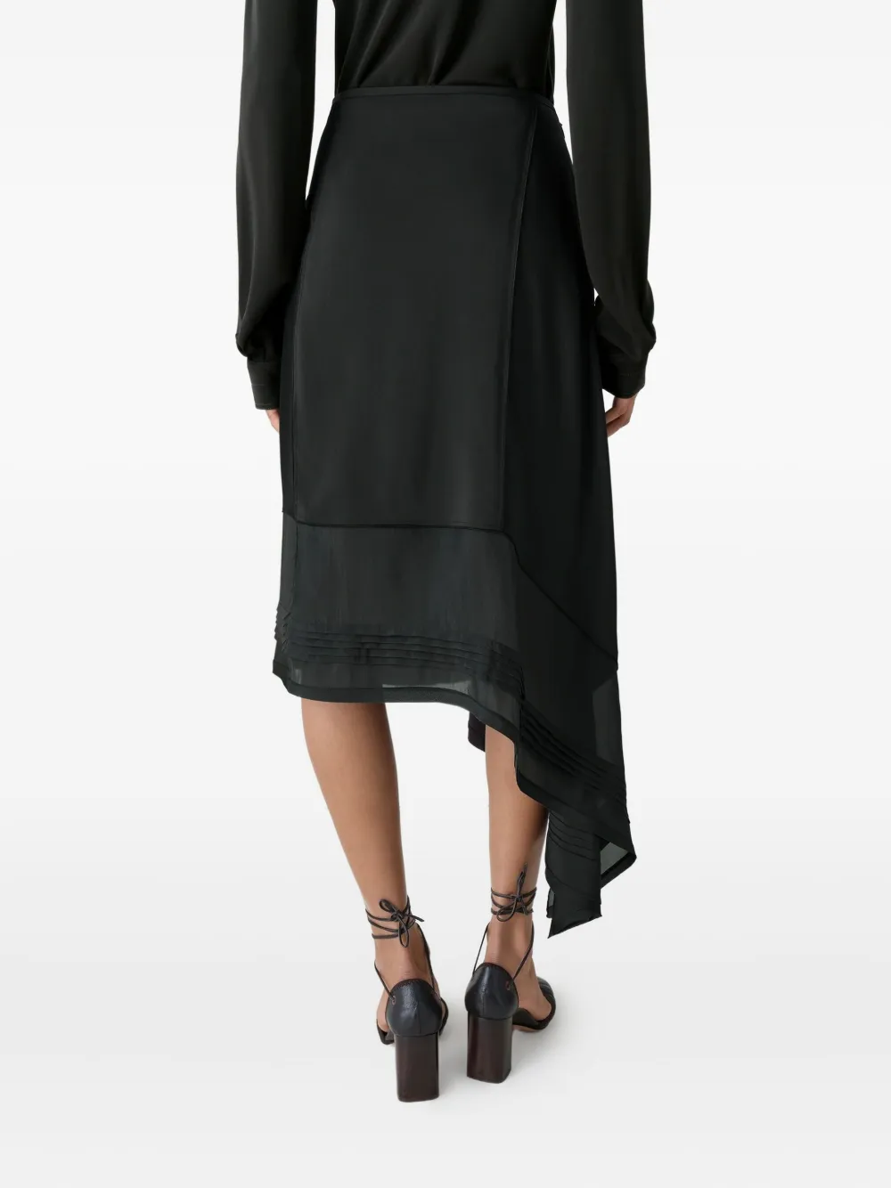Lemaire Pleated Asymmetric Skirt In Gray