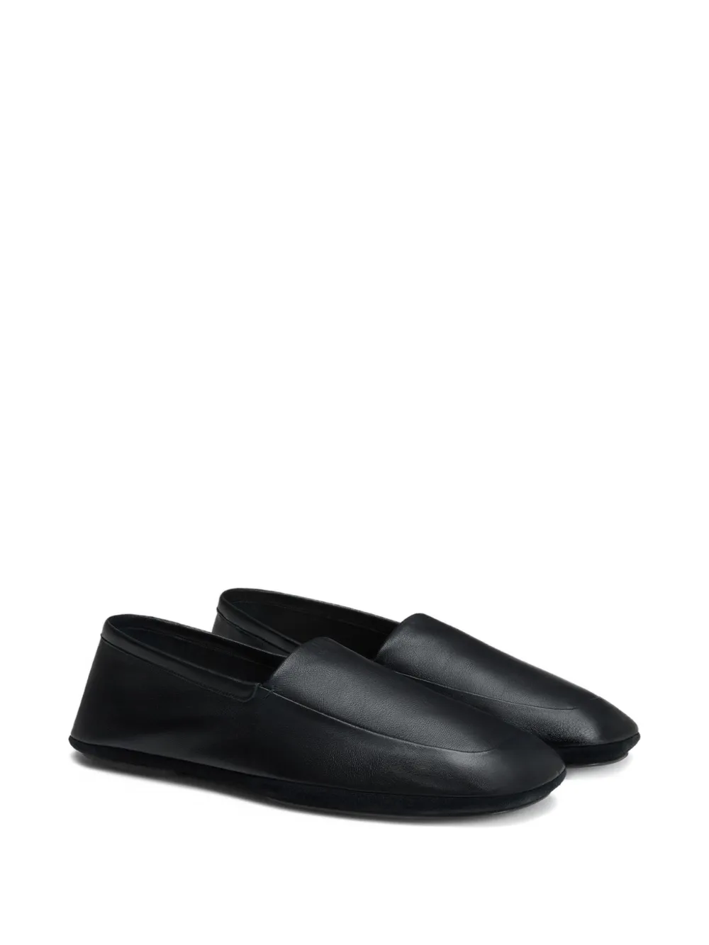 Lemaire Slip-on Square-toe Loafers In Black
