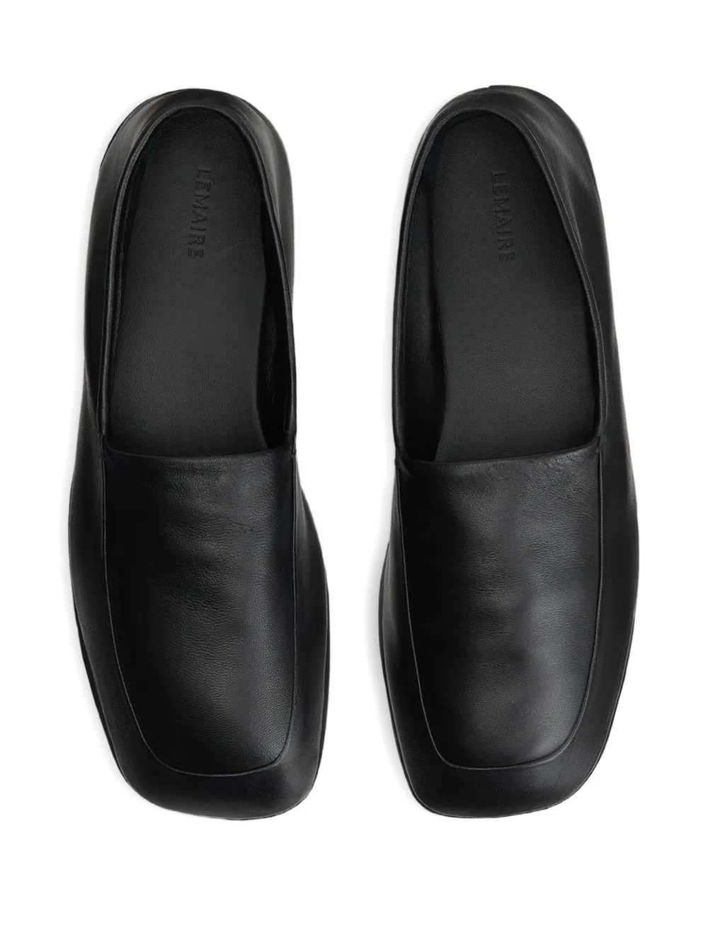 Lemaire Slip-on Square-toe Loafers In Black