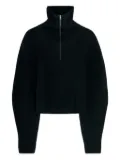 LEMAIRE ribbed-knit half-zip sweater - Black