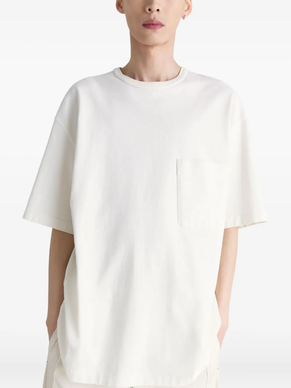 LEMAIRE Jersey T-shirt met opgestikte zak Wit