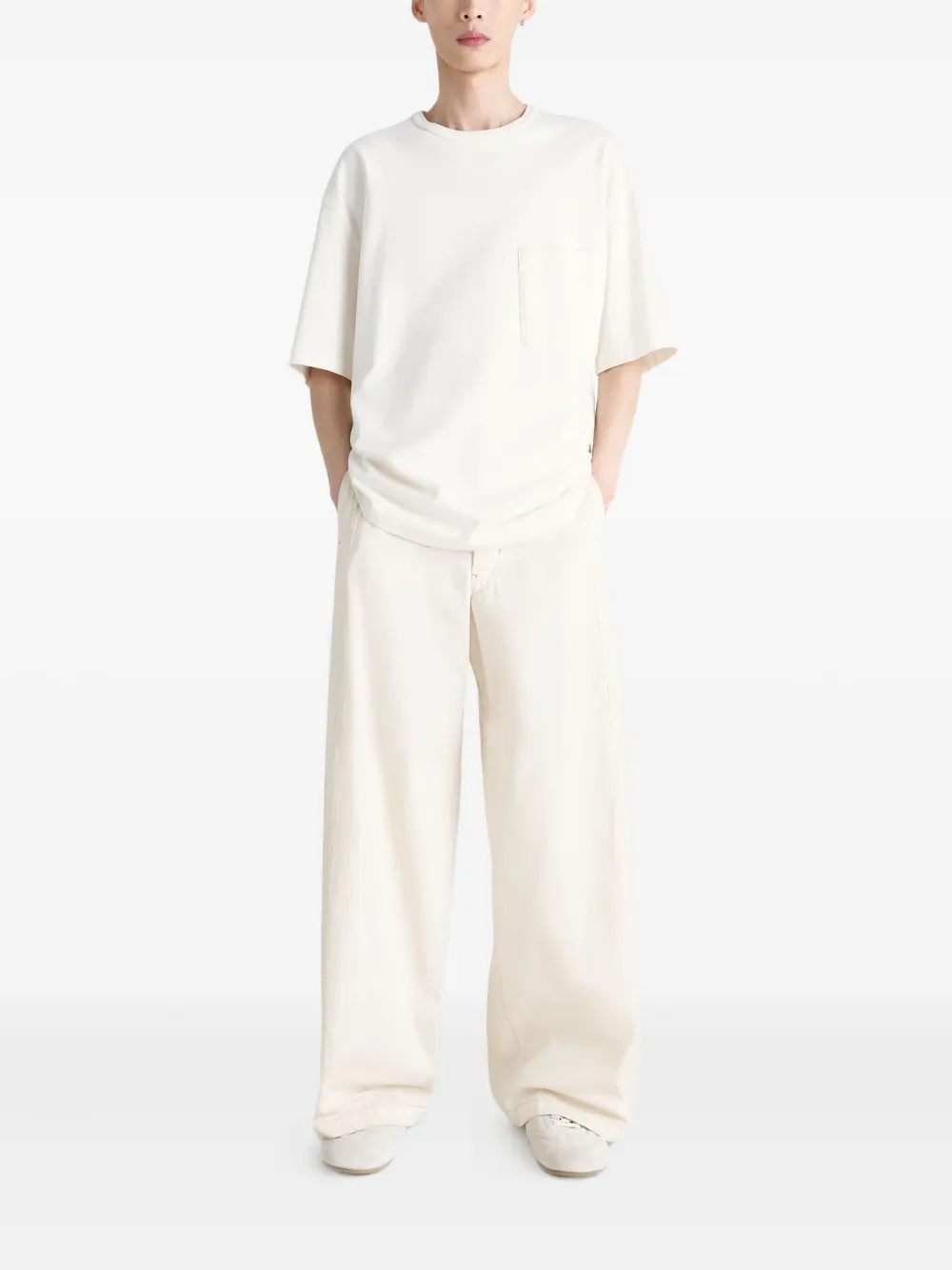 LEMAIRE Jersey T-shirt met opgestikte zak - Wit
