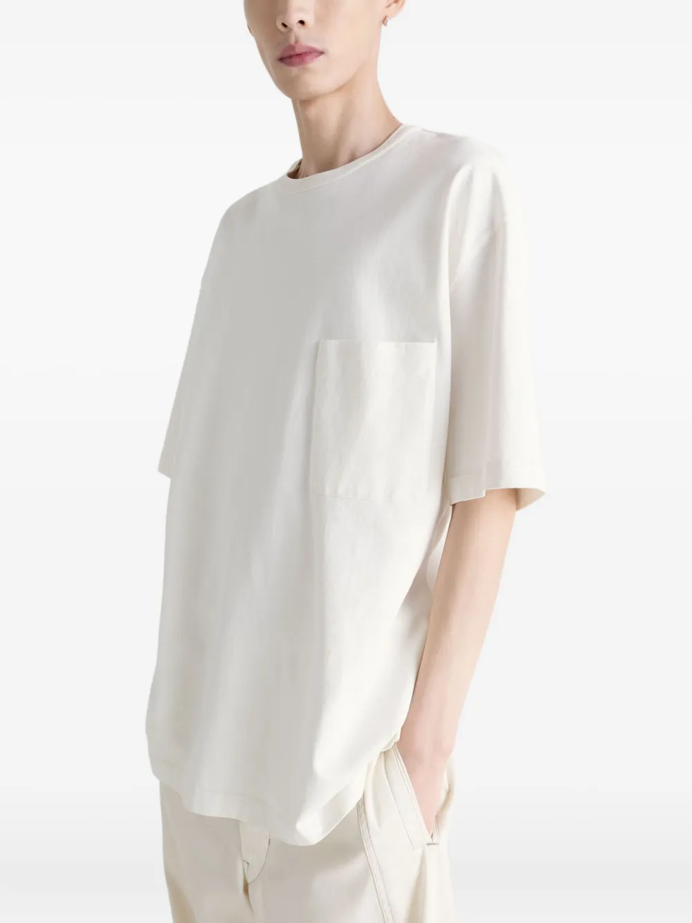 LEMAIRE Jersey T-shirt met opgestikte zak Wit