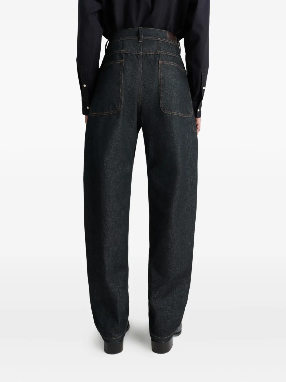 LEMAIRE Gedraaide cargo jeans met vlak Zwart