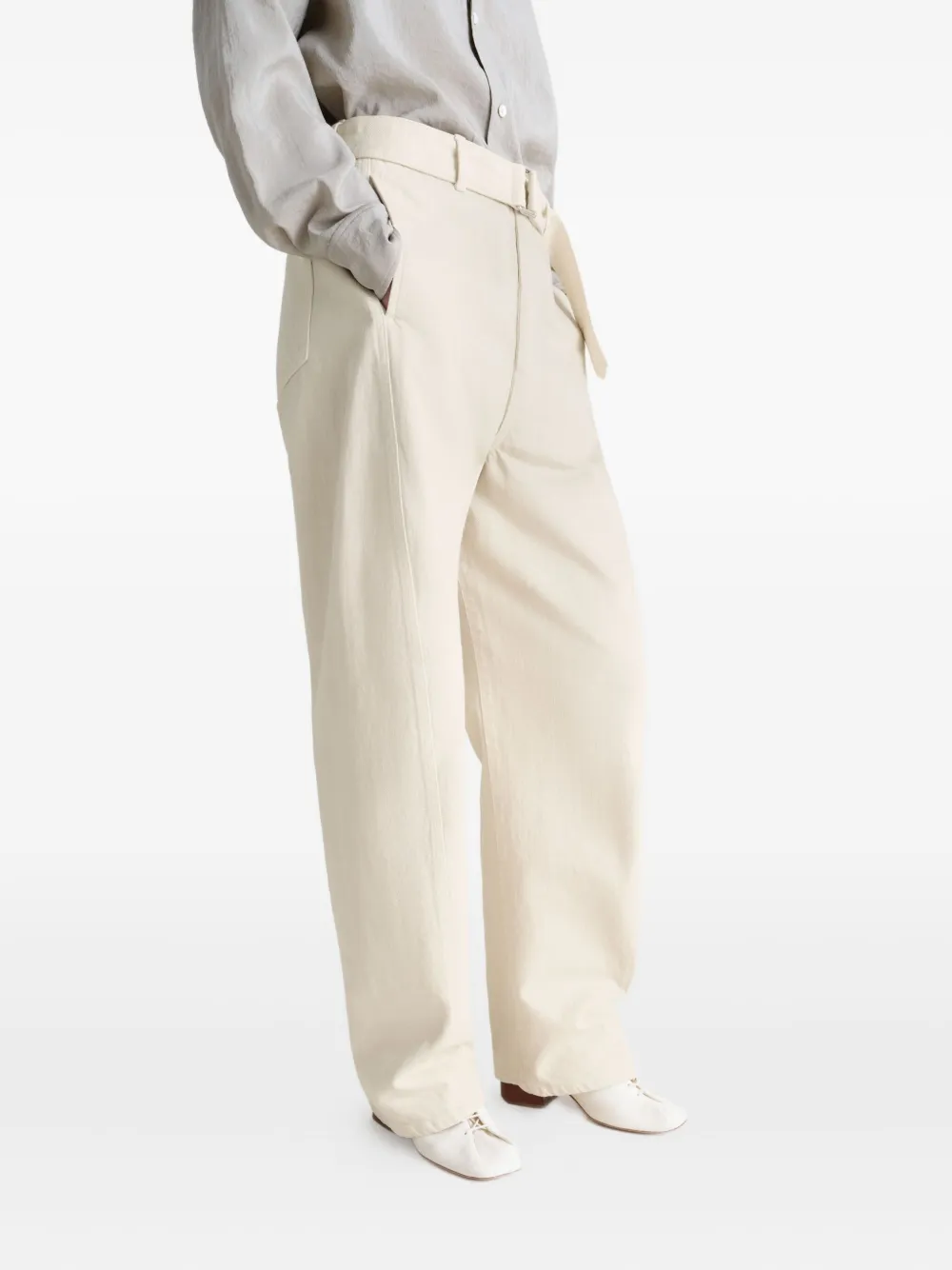 LEMAIRE 55 mm Souris pumps met verlengde neus Wit